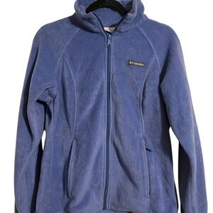 Women’s Light Blue Purple Full-Zip Columbia Fleece - Size Medium